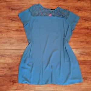 NWT Suzanne Betro Dusty Blue Midi Dress with Pockets, 4X